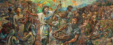 Painting Credit: “Jesus Feeds 5000” by Eric Feather, used with expressed consent. All rights reserved.